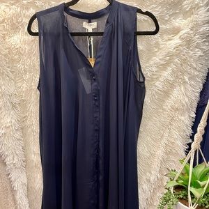 Navy sheer trapeze dress size L